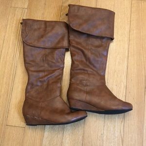 Wild Diva Lounge BROWN Leather boots